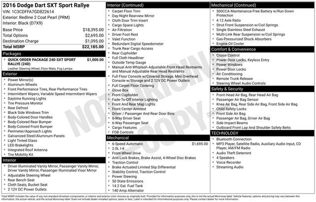 2016 Dodge Dart SXT Sport Rallye