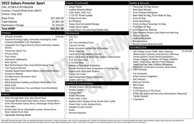 2023 Subaru Forester Sport