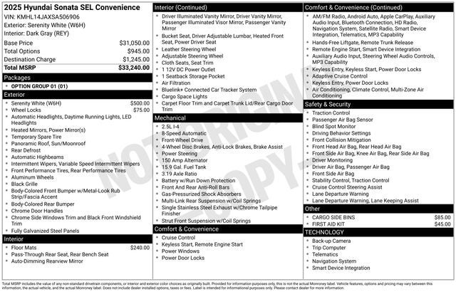 2025 Hyundai Sonata SEL Convenience