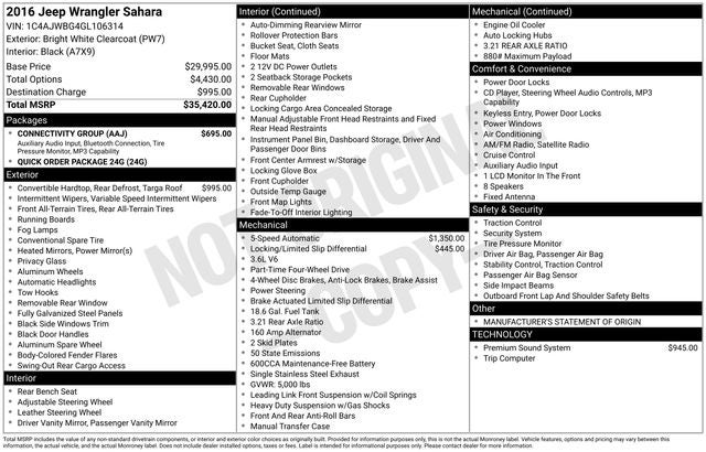 2016 Jeep Wrangler Sahara