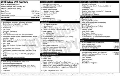2022 Subaru WRX Premium