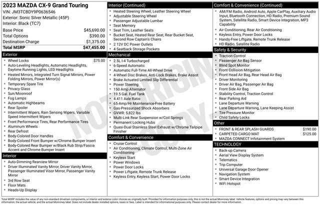 2023 Mazda Mazda CX-9 Grand Touring