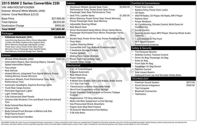2015 BMW 2 Series 228i