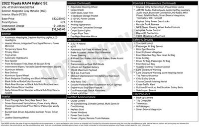2022 Toyota RAV4 Hybrid SE