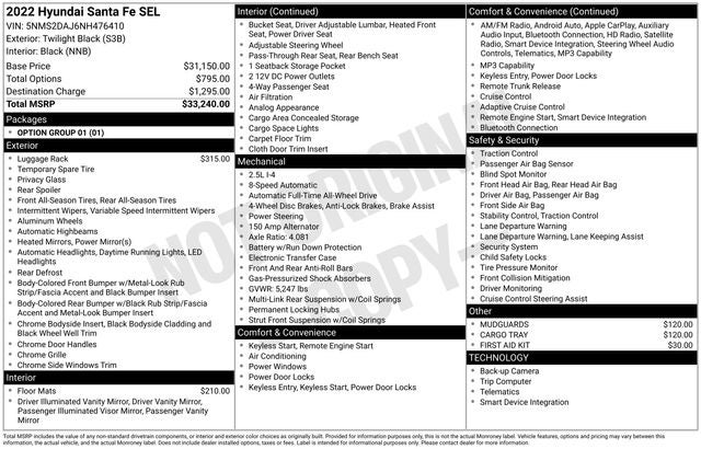 2022 Hyundai Santa Fe SEL