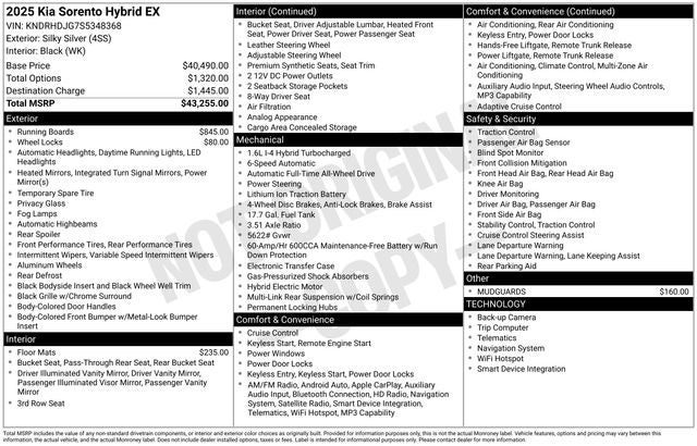 2025 Kia Sorento Hybrid EX