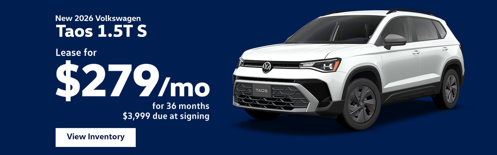 Lease a 2026 VW Taos S for $279/mo – Clarksville, TN