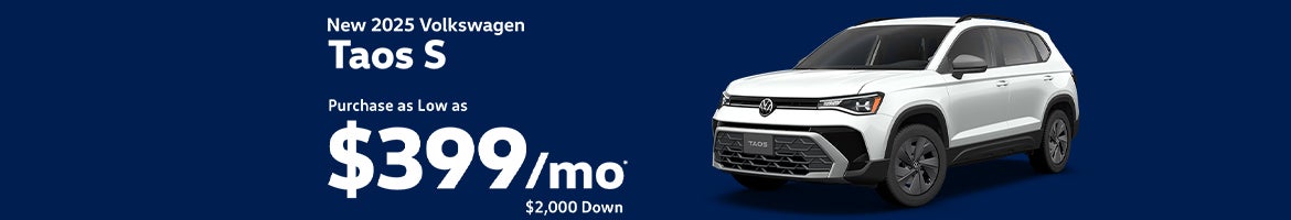 Buy a 2025 Taos S for $399/mo – Clarksville, TN