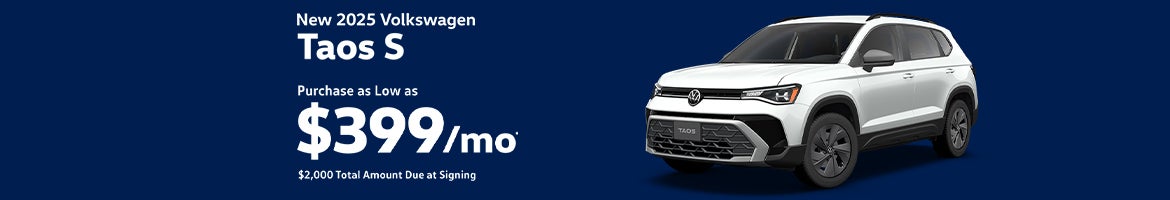 Buy a 2025 Taos S for $399/mo – Clarksville, TN