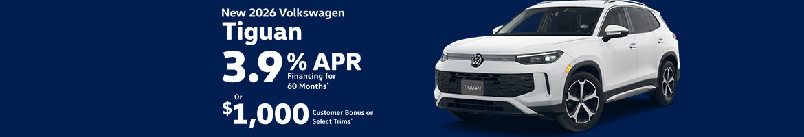 3.9% APR or $1,000 Bonus on 2026 Tiguan – Clarksville, TN