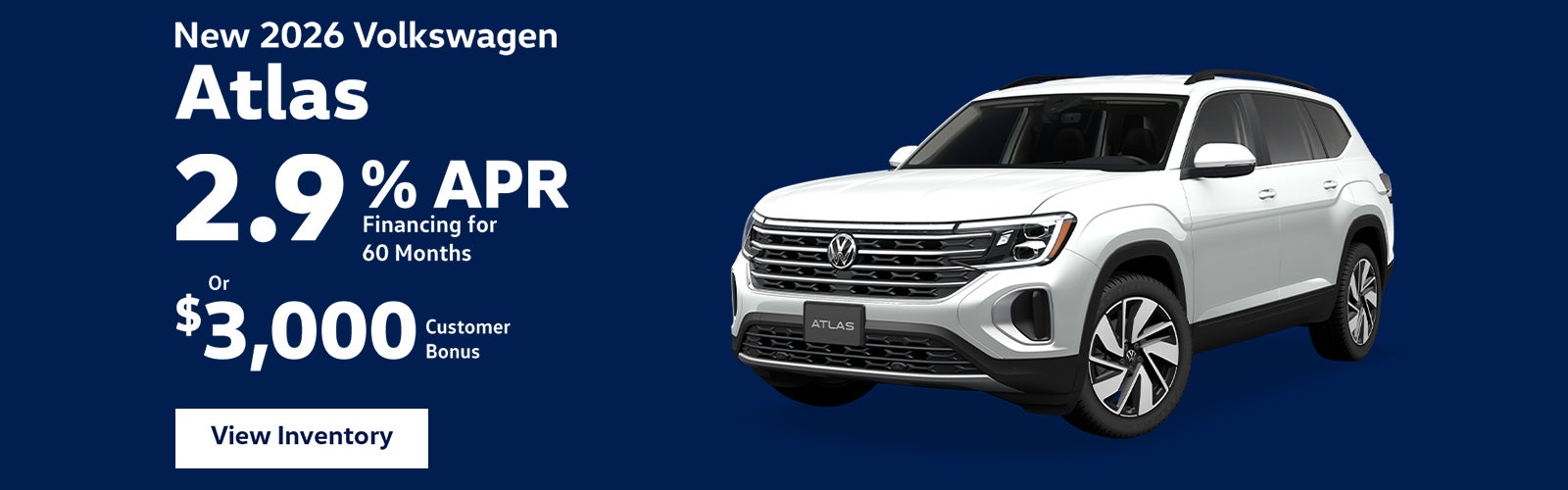 2.9% APR or $3,000 Bonus on 2026 Atlas – Clarksville, TN