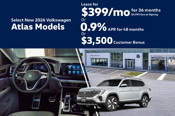 Select New 2026 Volkswagen Atlas Models