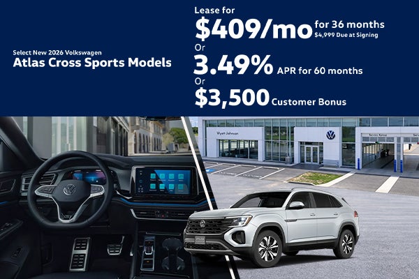 Select New 2026 Volkswagen Atlas Cross Sport Models