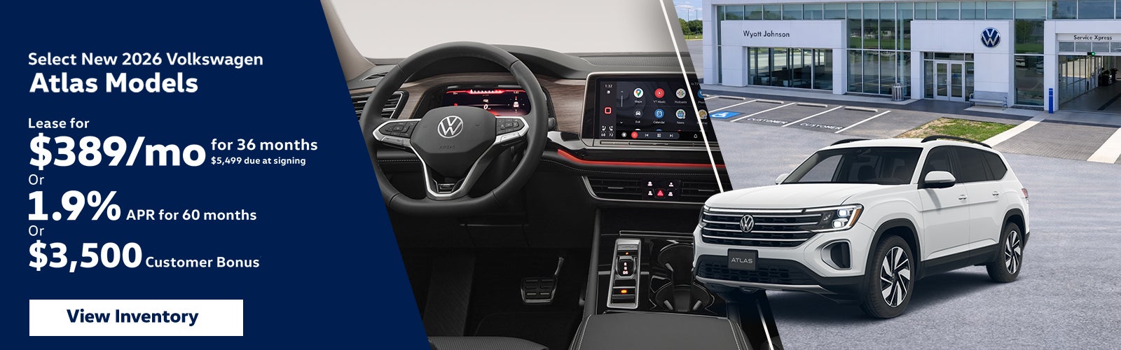 Select New 2026 Volkswagen Atlas Models